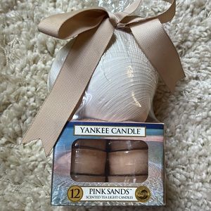 Yankee Candle Pink Sands Sea Shell and 12 Tea Lights